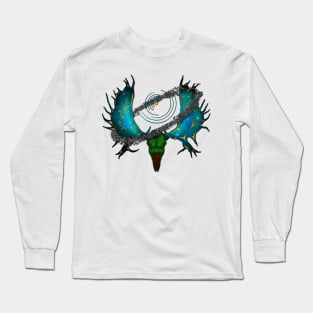 Space Moose Skull Long Sleeve T-Shirt